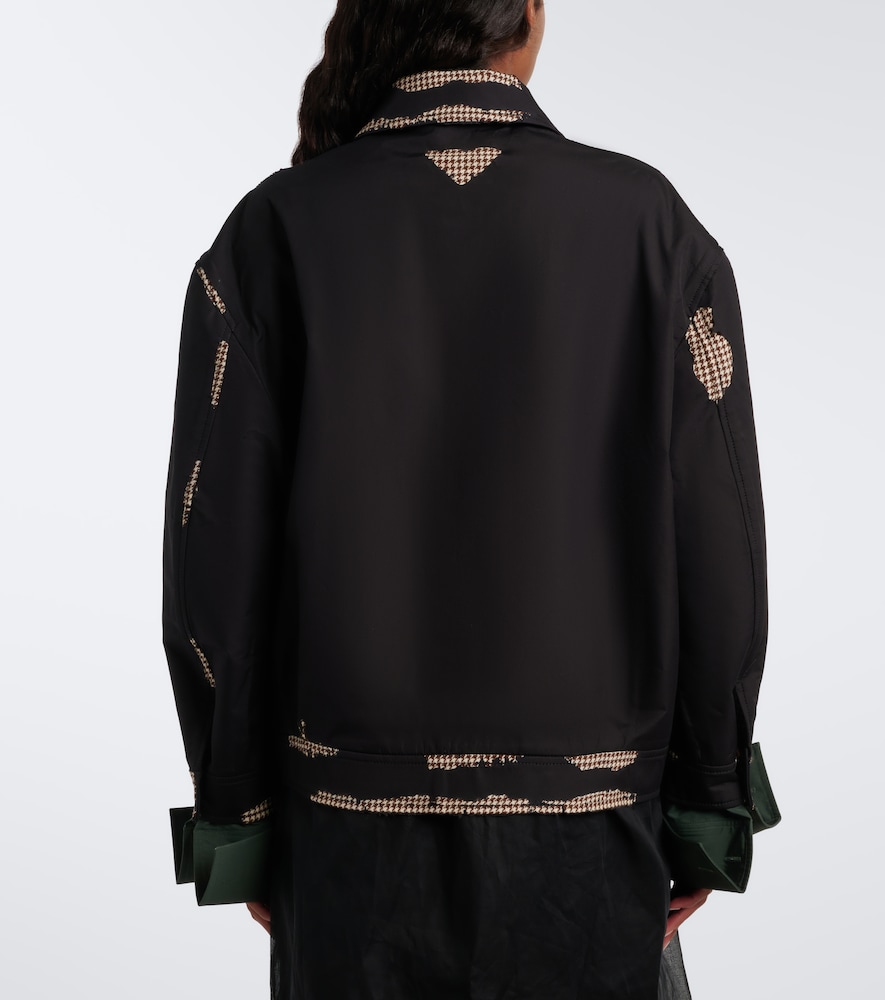 Houndstooth Devoré Cotton Blouson Jacket