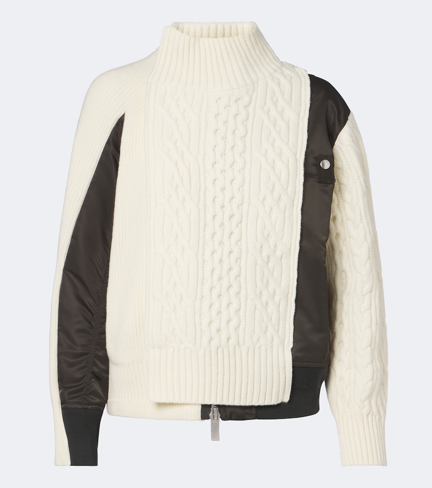 Blouson aus Strick mit Twill