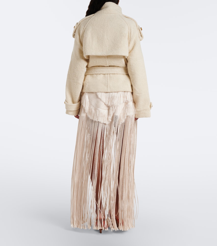 Braided Embellished Fringed Miniskirt