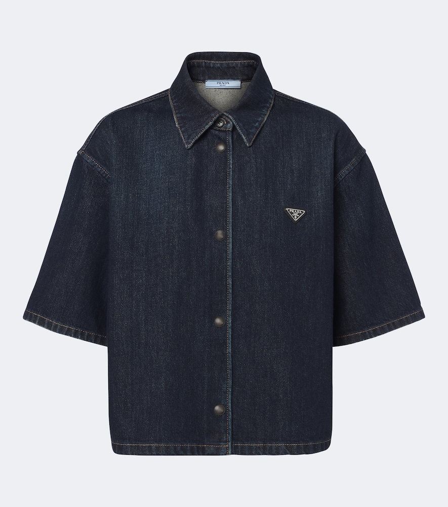Prada Denim Shirt In Blue