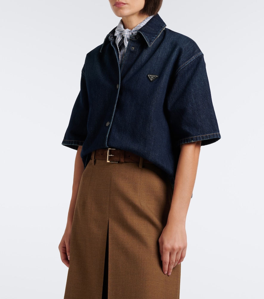 Prada Denim Shirt In Blue