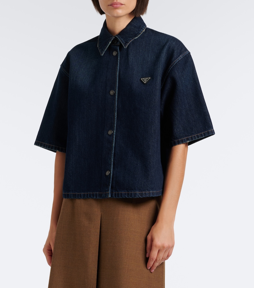 Prada Denim Shirt In Blue