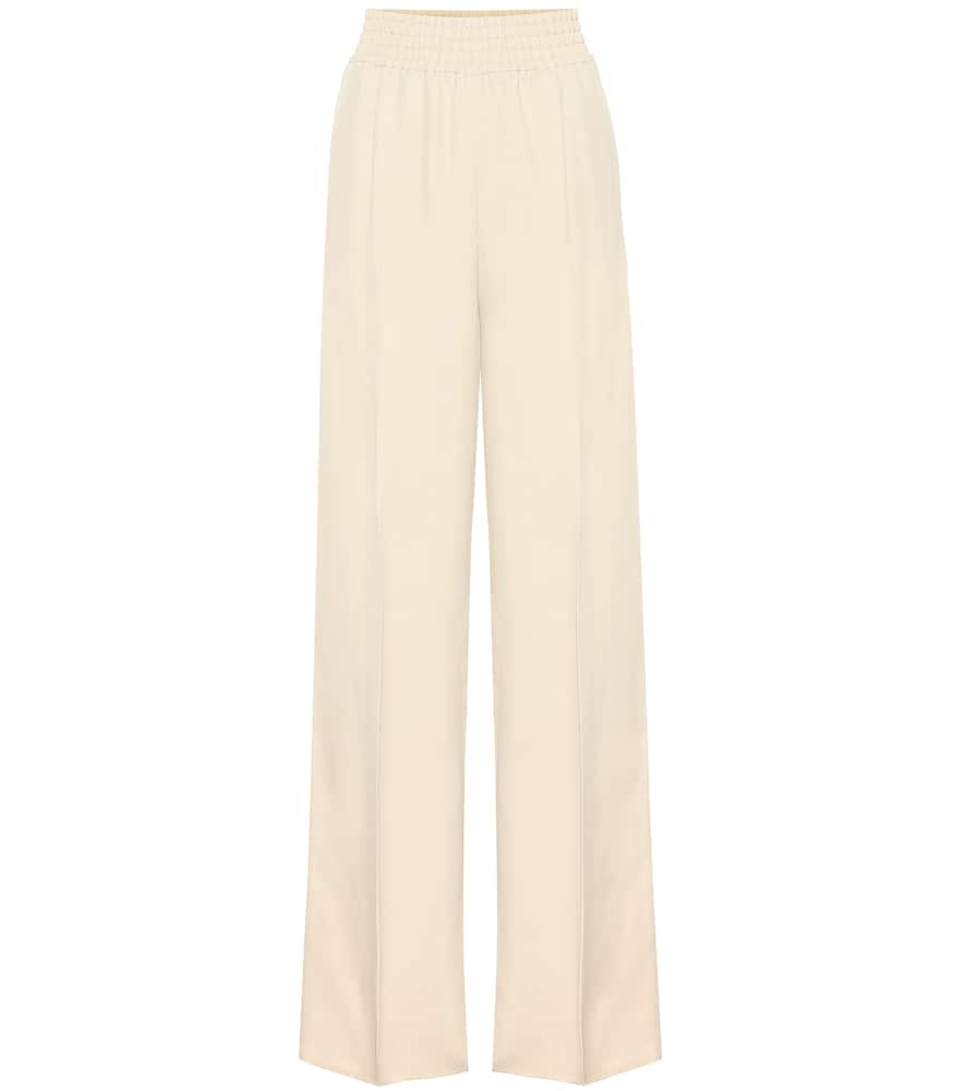 AGNONA SATIN-TWILL WIDE-LEG PANTS,P00408362