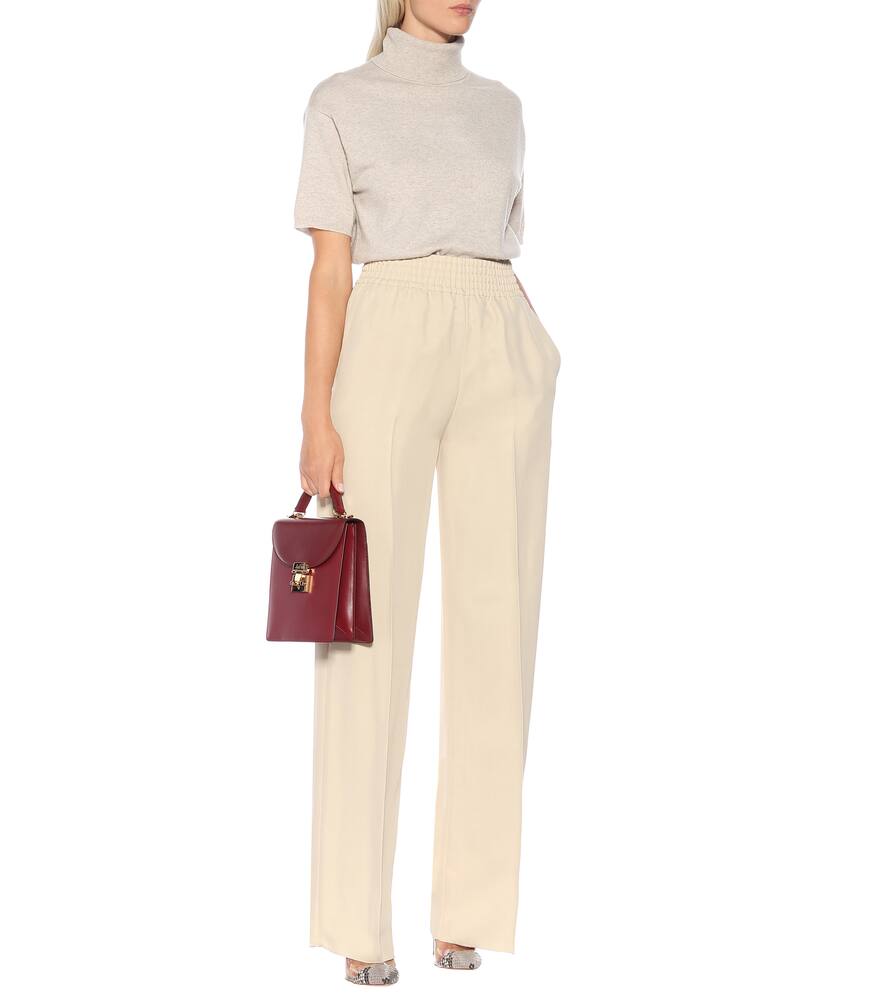 AGNONA SATIN-TWILL WIDE-LEG PANTS,P00408362
