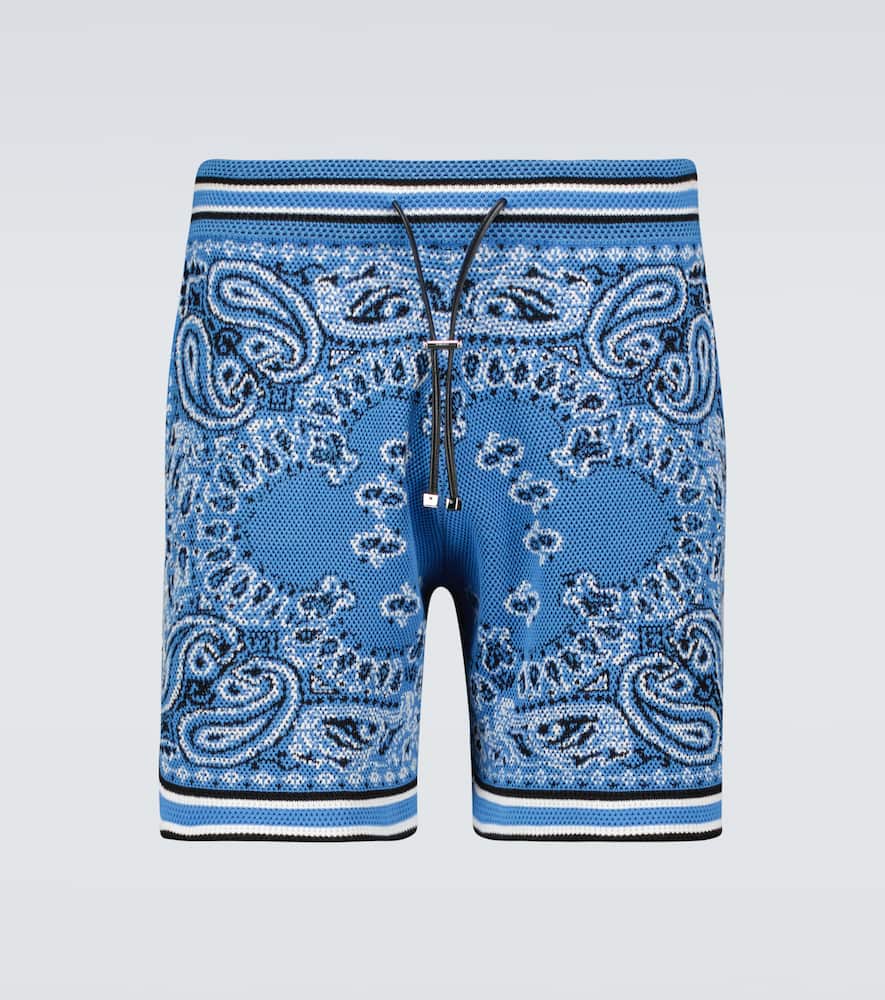 Amiri Bandana Crochet Basketball Shorts In Blue