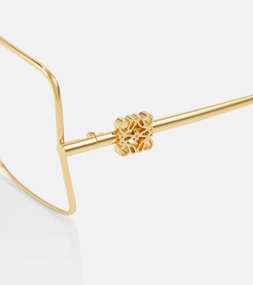 Shop Loewe Anagram Oversized Glasses In Shiny Endura Gold