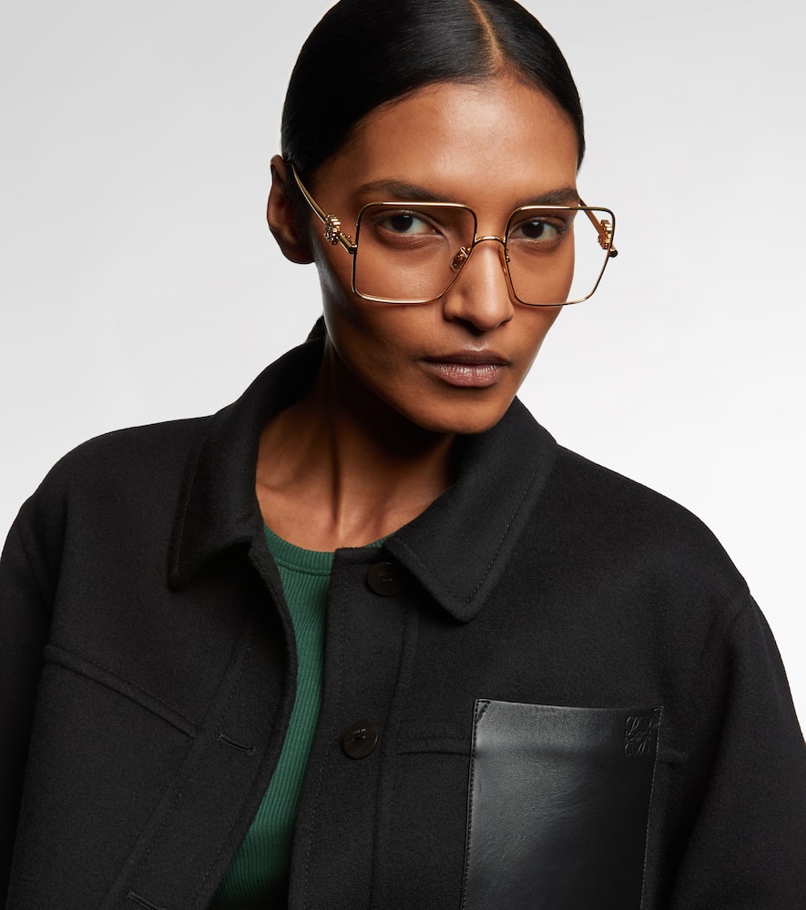 Shop Loewe Anagram Oversized Glasses In Shiny Endura Gold