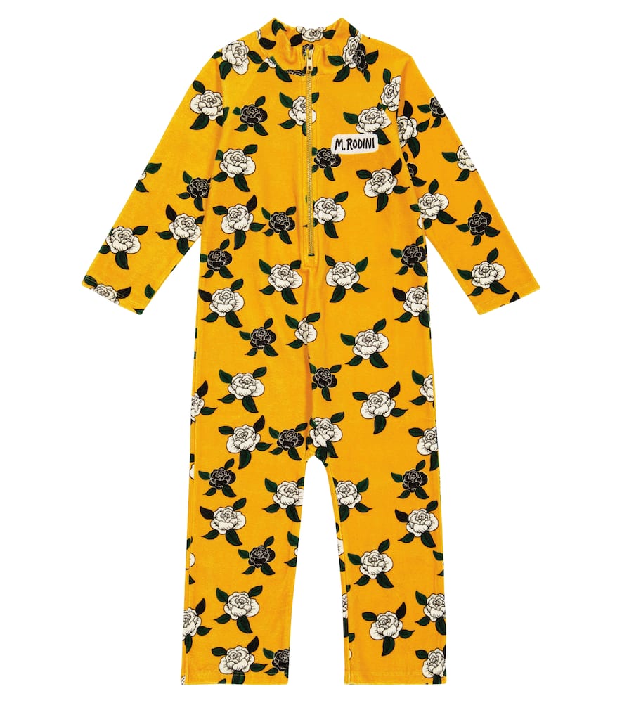 Mini Rodini Printed velvet onesie