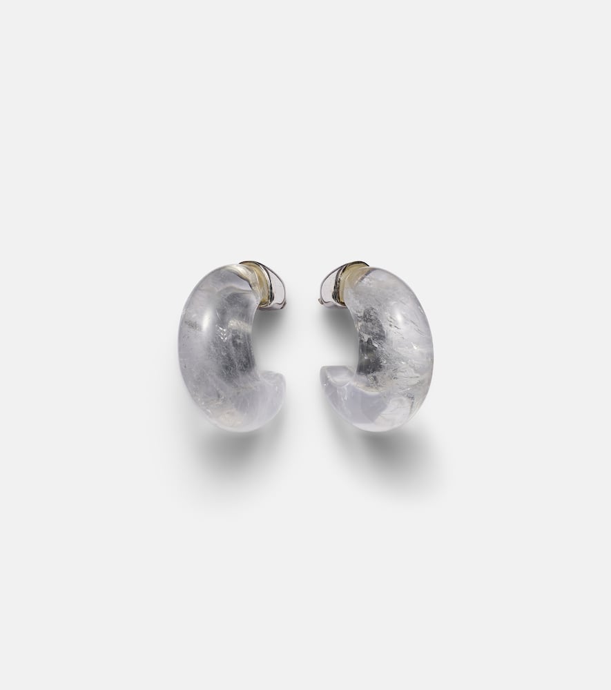 Sophie Buhai Donut sterling silver and quartz hoop earrings