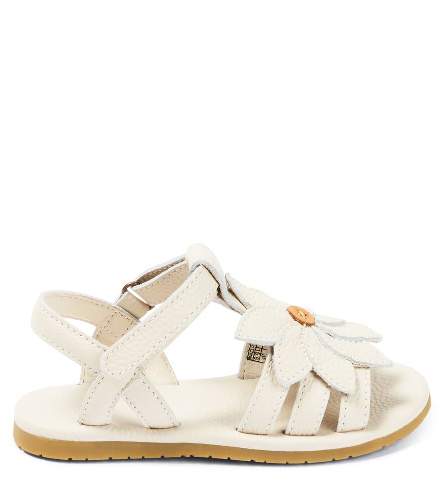 Shop Donsje Iles Floral Leather Sandals In Off White Leather