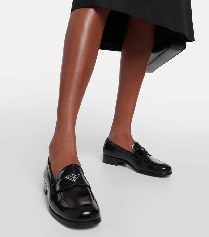 Prada Patent Leather Loafers In Black