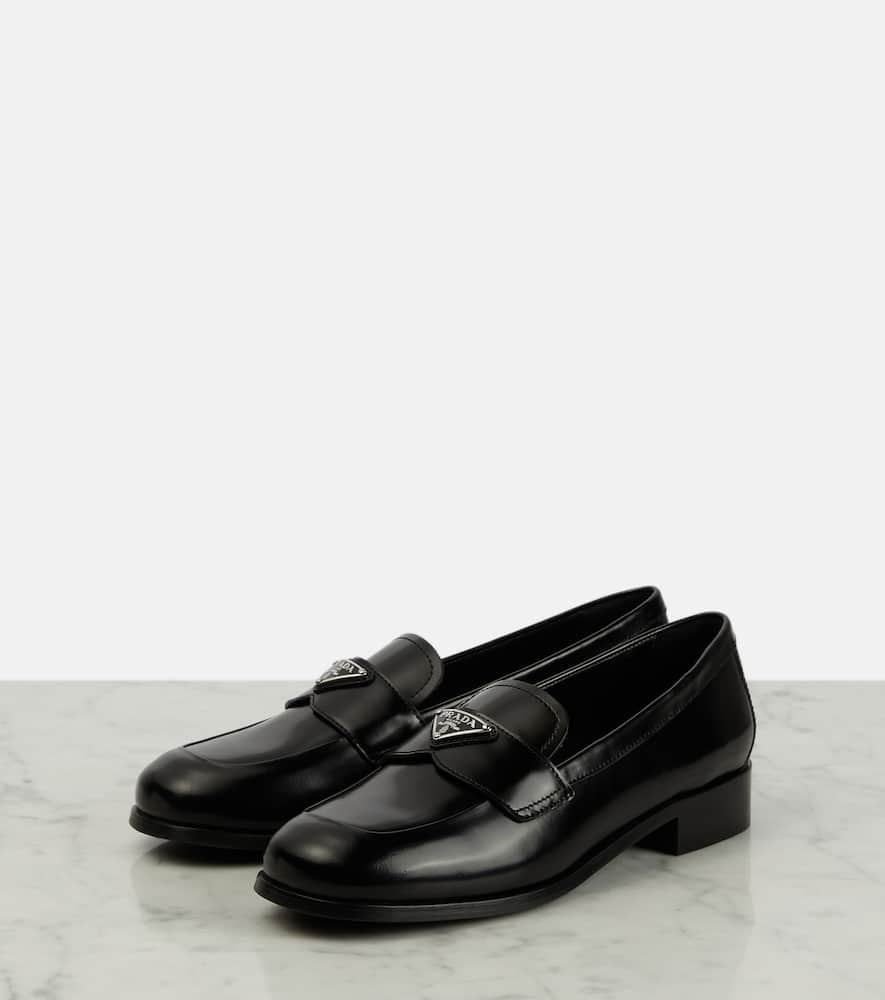 Prada Patent Leather Loafers In Black