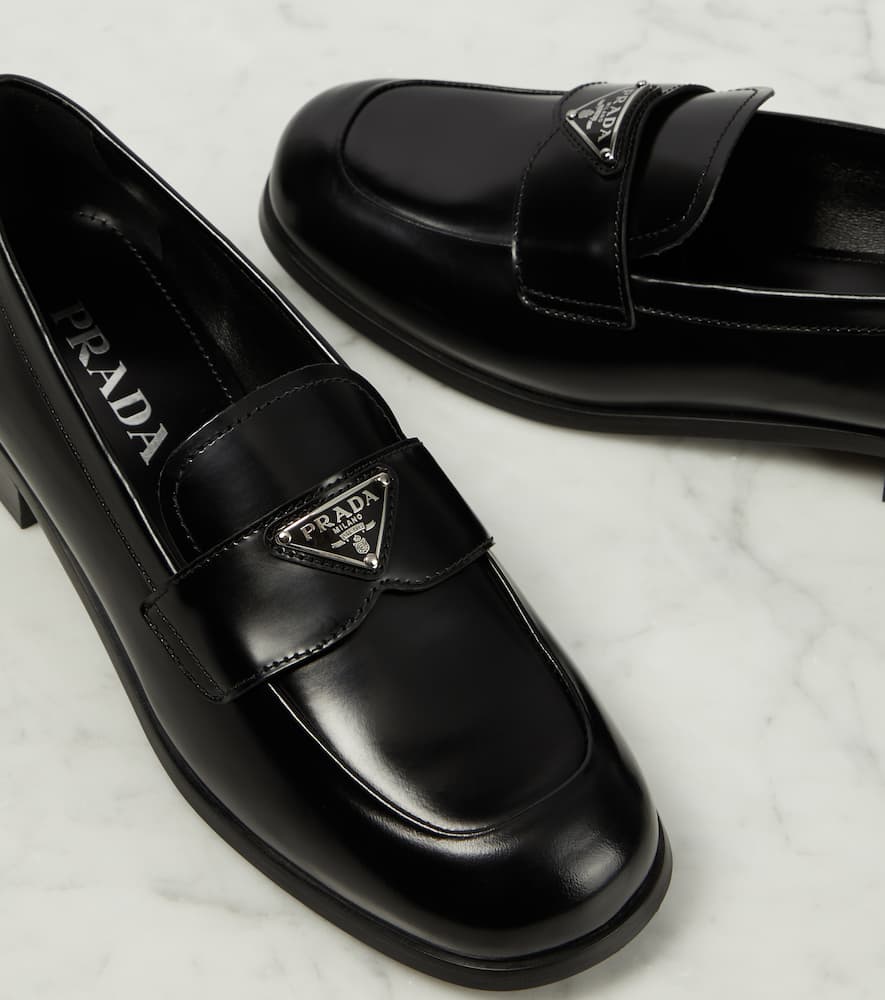Prada Patent Leather Loafers In Black