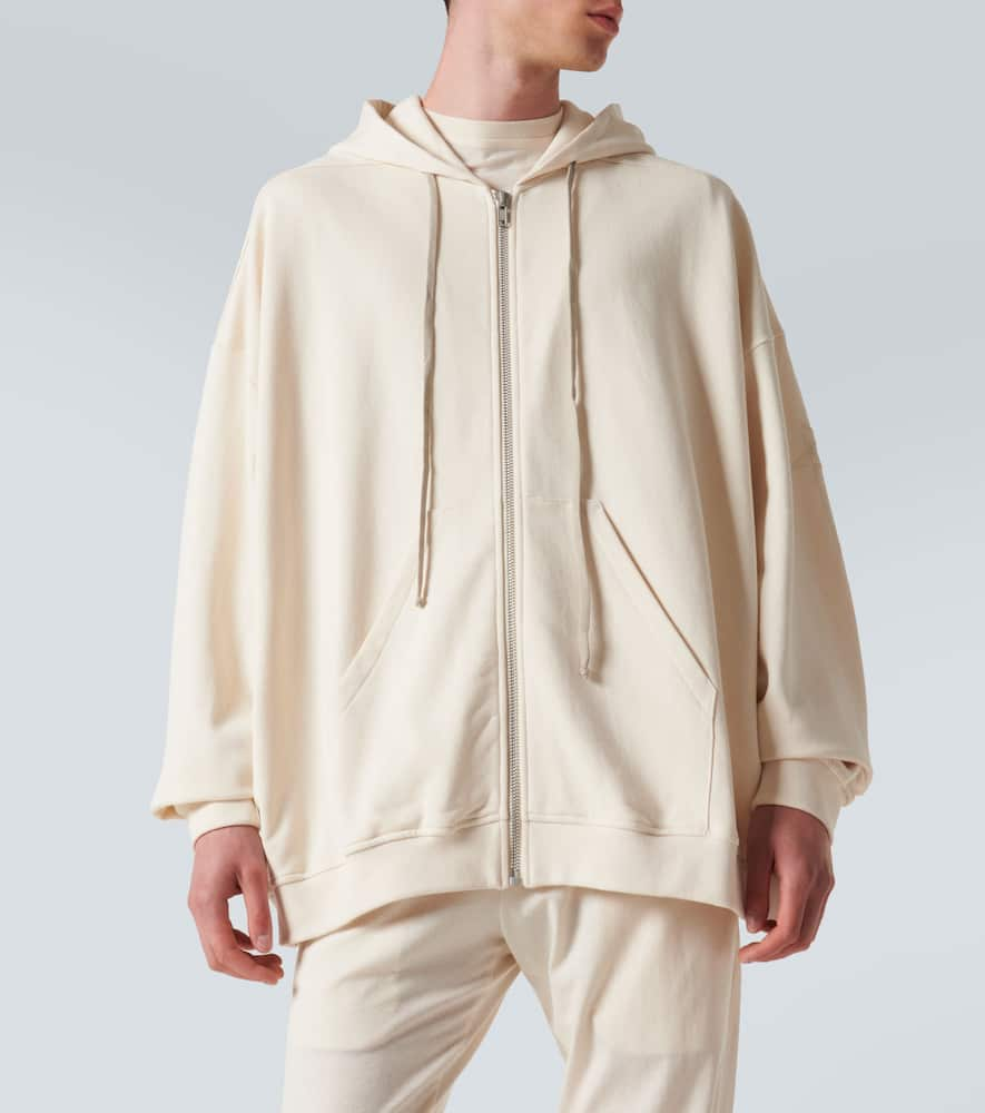 Shop Rick Owens Jumbo Jason Cotton Hoodie In White