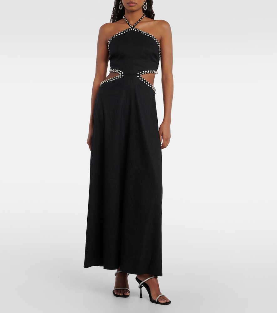  Simkhai Simkhai Bellina Cutout Linen-blend Maxi Dress 