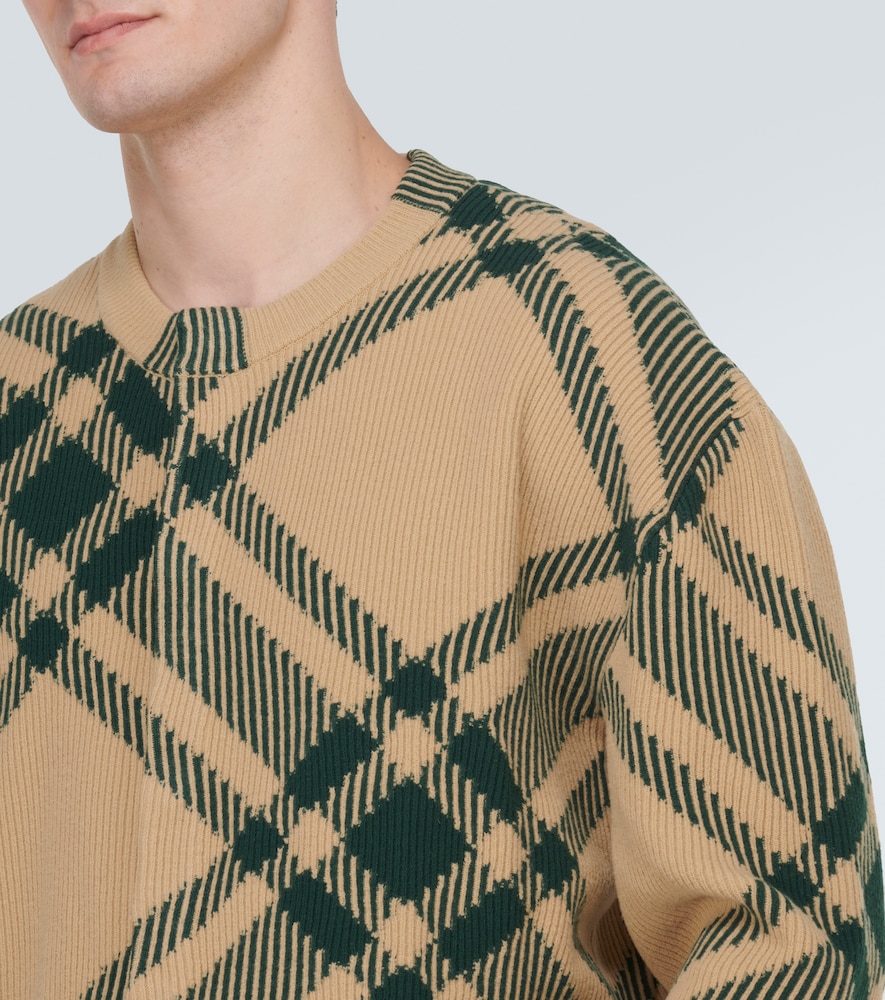  Burberry Burberry Burberry Check Wool-blend Cardigan 
