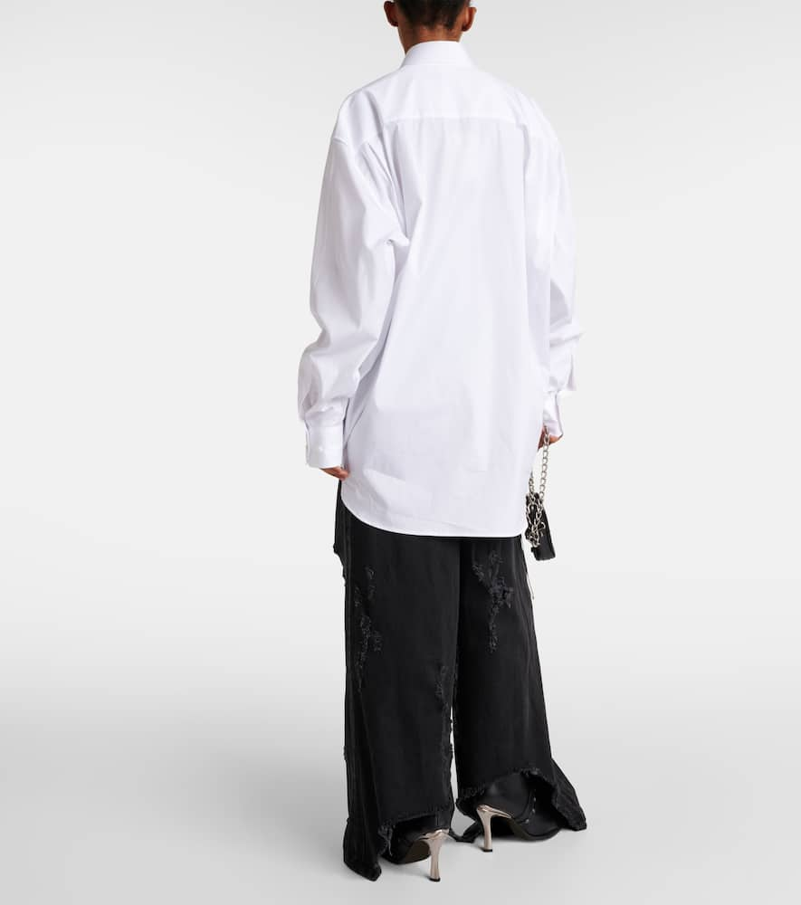 Shop Vetements Oversized Printed Cotton Shirt In White