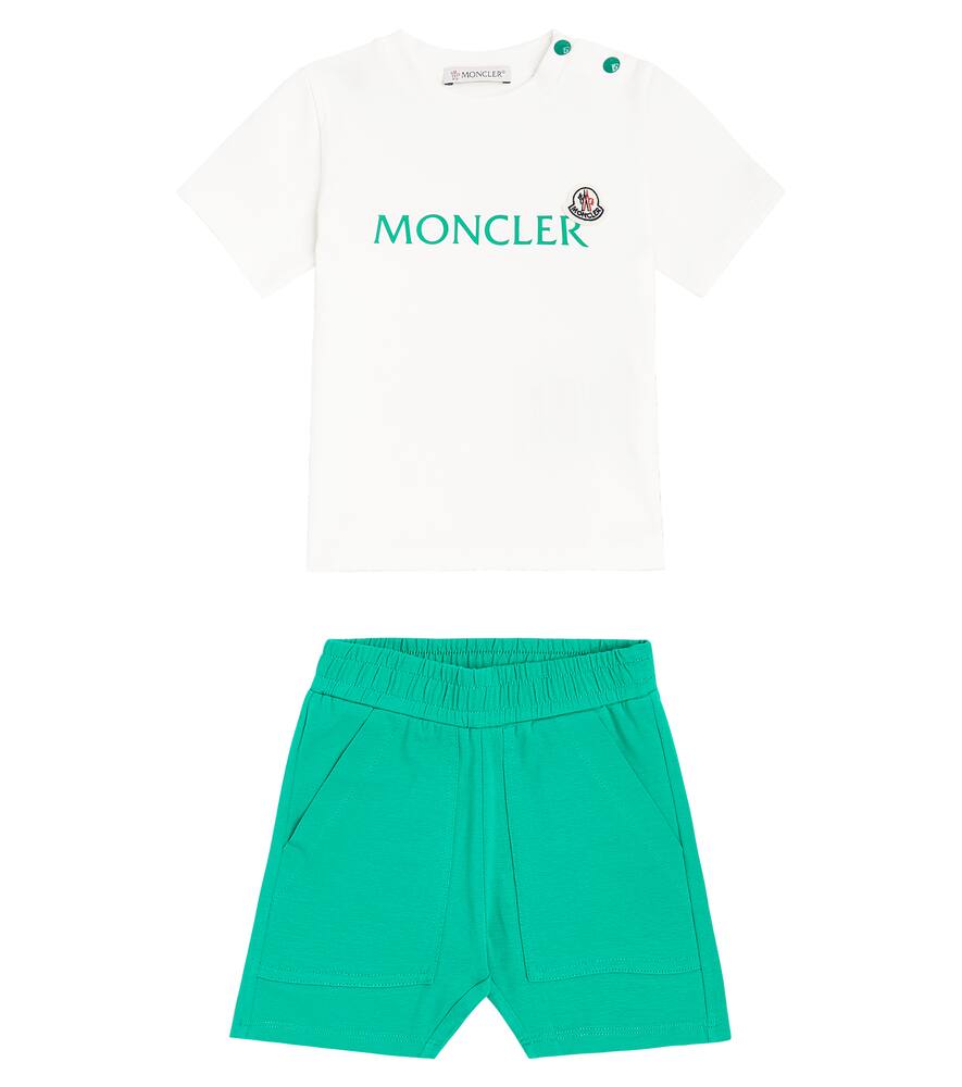 Moncler Enfant Baby logo cotton T-shirt and shorts set