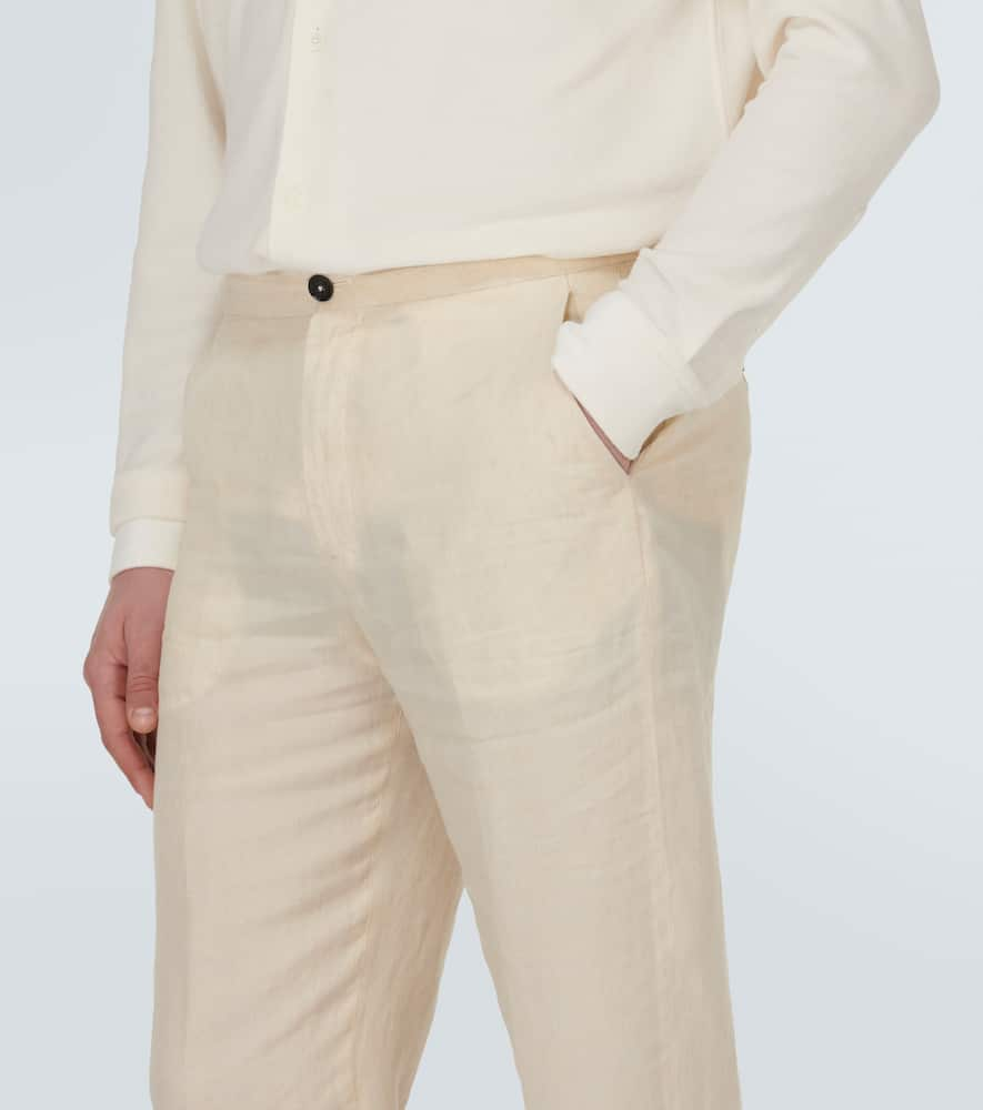 Shop Zegna Linen Chinos In Beige