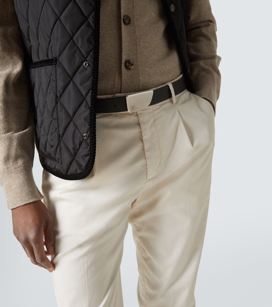 Burberry Shield Ekd Leather Belt In Black