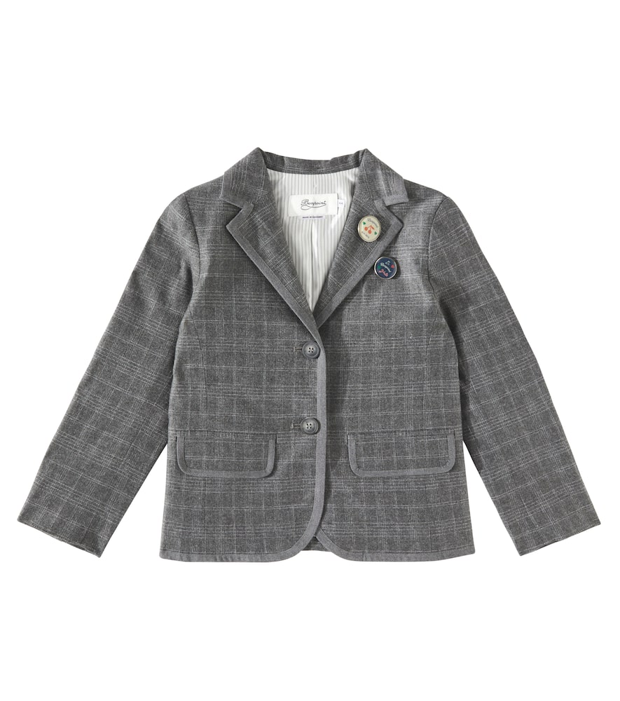 Bonpoint Ginevra Checked Flannel Blazer In Grey