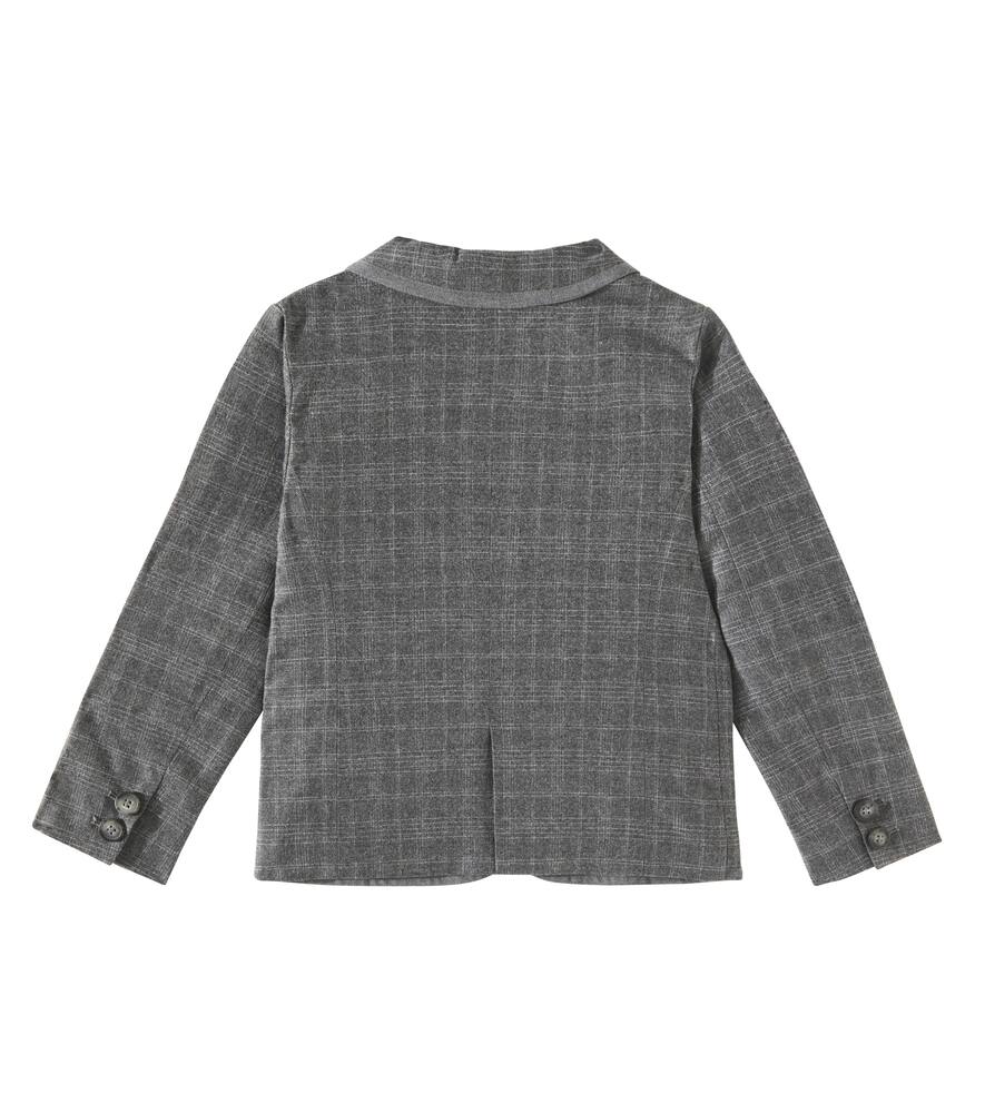 Bonpoint Ginevra Checked Flannel Blazer In Grey