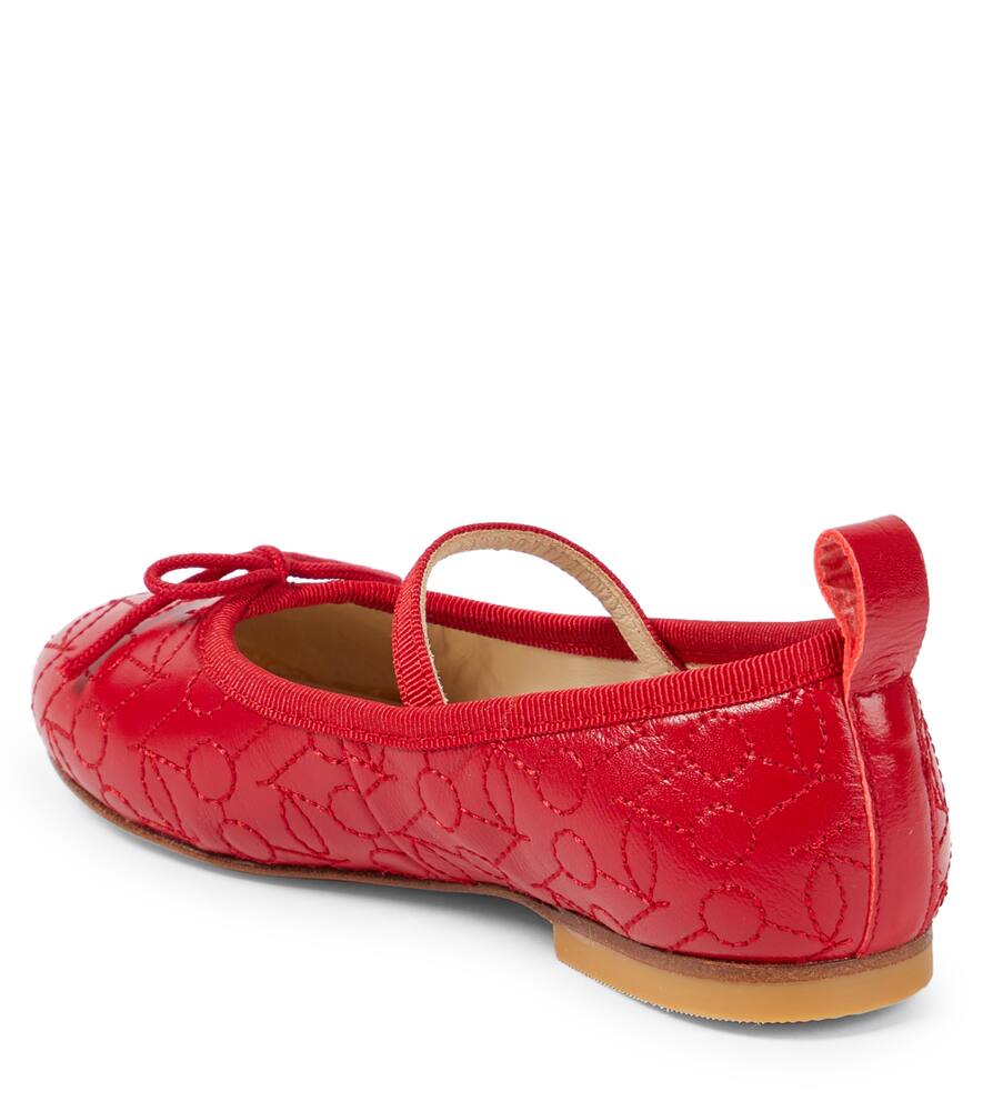 Bonpoint Soft Embroidered Leather Ballerinas In Red