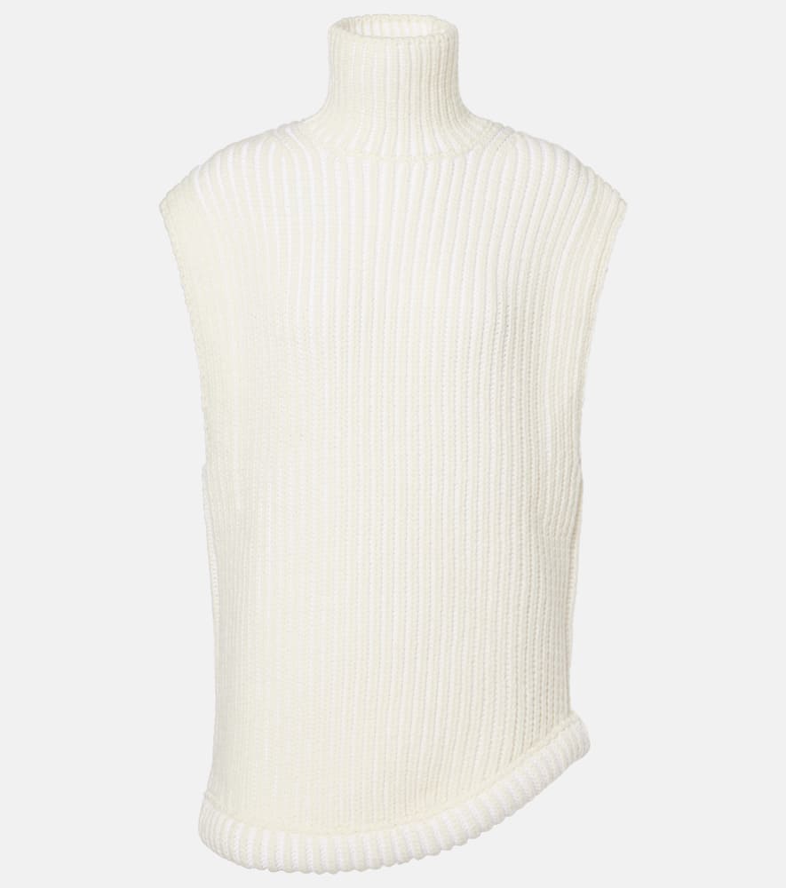 Ribbed-knit turtleneck sweater vest