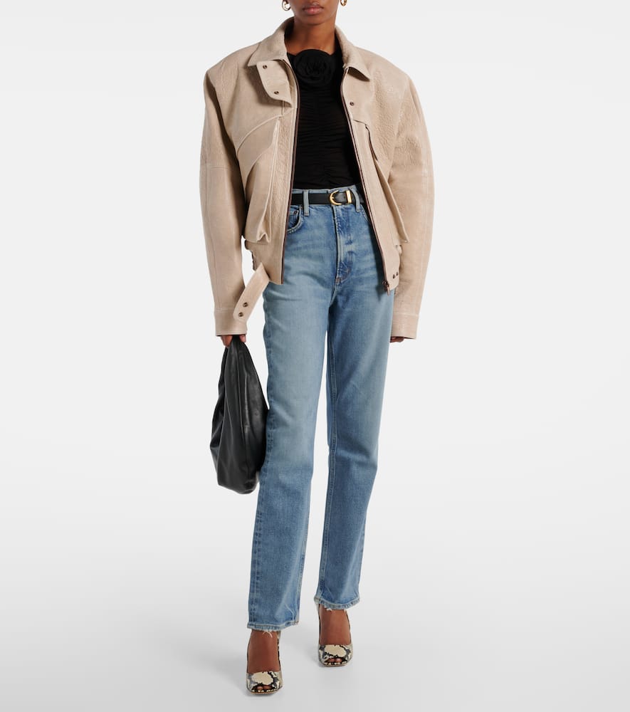 Agolde Riley High-rise Straight Jeans In Blue