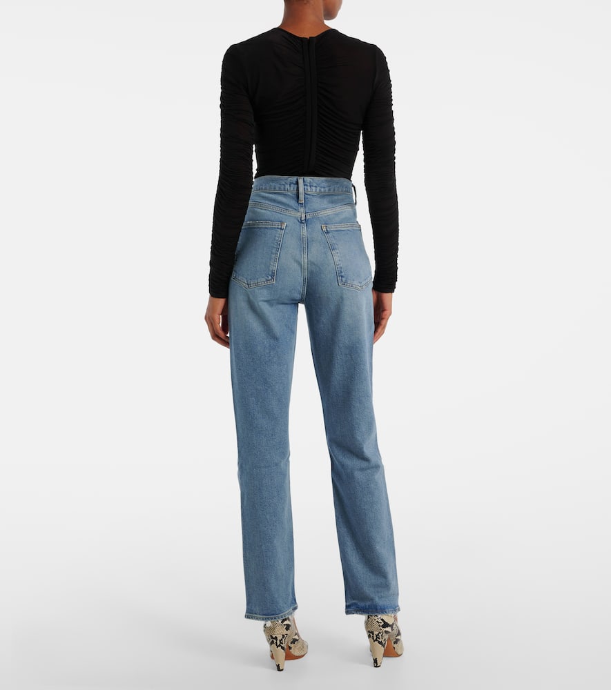 Agolde Riley High-rise Straight Jeans In Blue