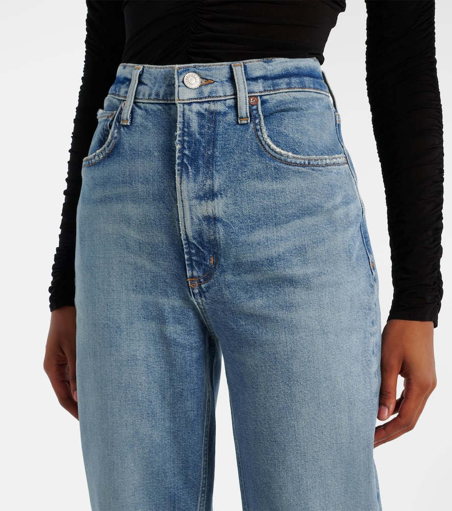 Agolde Riley High-rise Straight Jeans In Blue