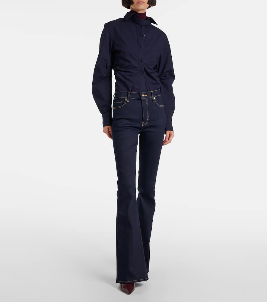 Shop Frame Le High Flare Flared Jeans In Blue