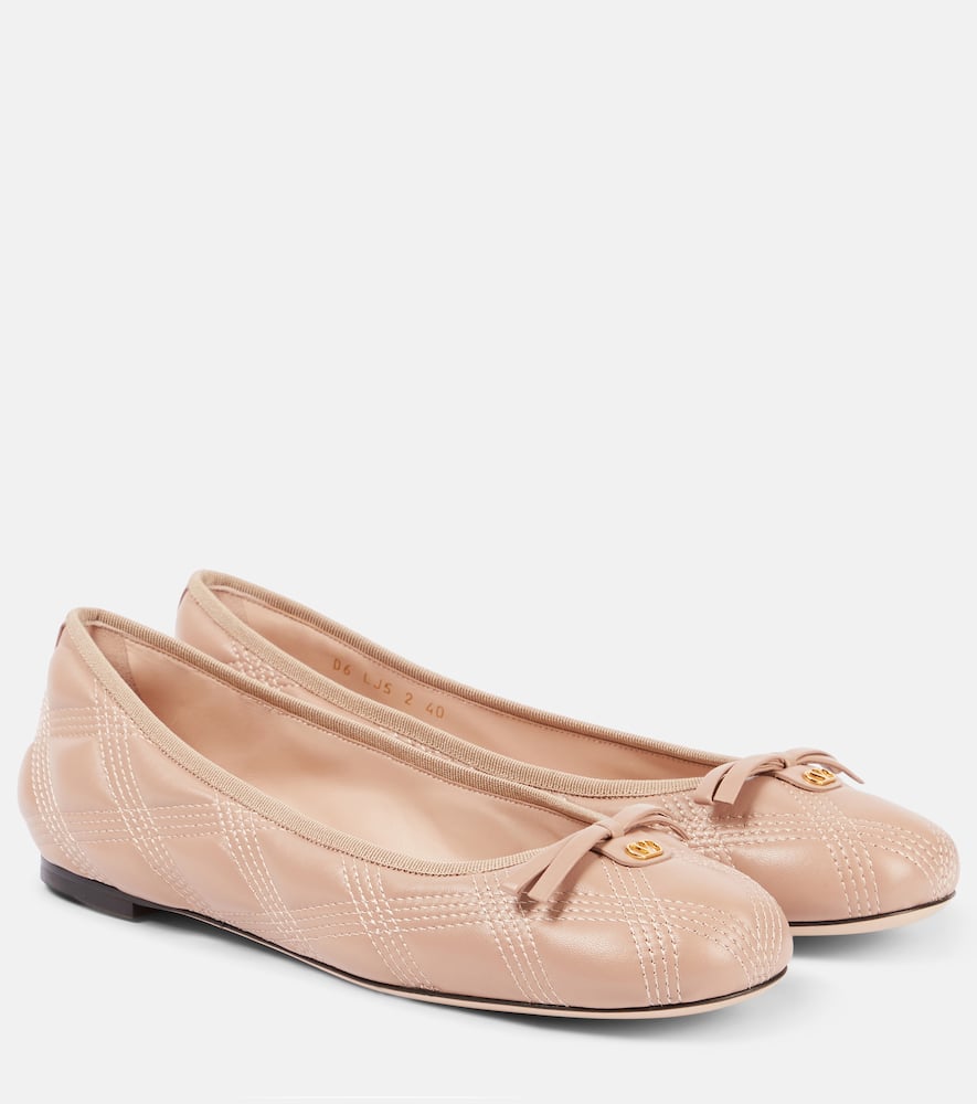 Valentino Garavani Quiltie Ballerina 67 In Quilted Nappa Leather Woman Rose Cannelle 42 In Orange