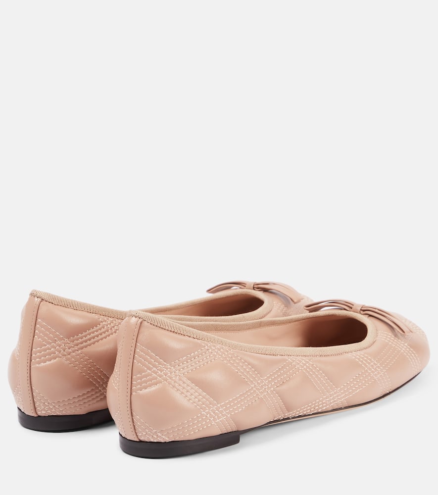 Valentino Garavani Quiltie Ballerina 67 In Quilted Nappa Leather Woman Rose Cannelle 42 In Orange