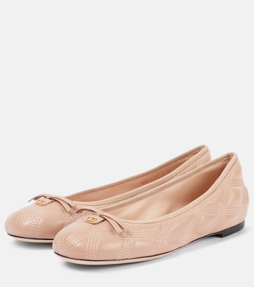 Valentino Garavani Quiltie Ballerina 67 In Quilted Nappa Leather Woman Rose Cannelle 42 In Orange