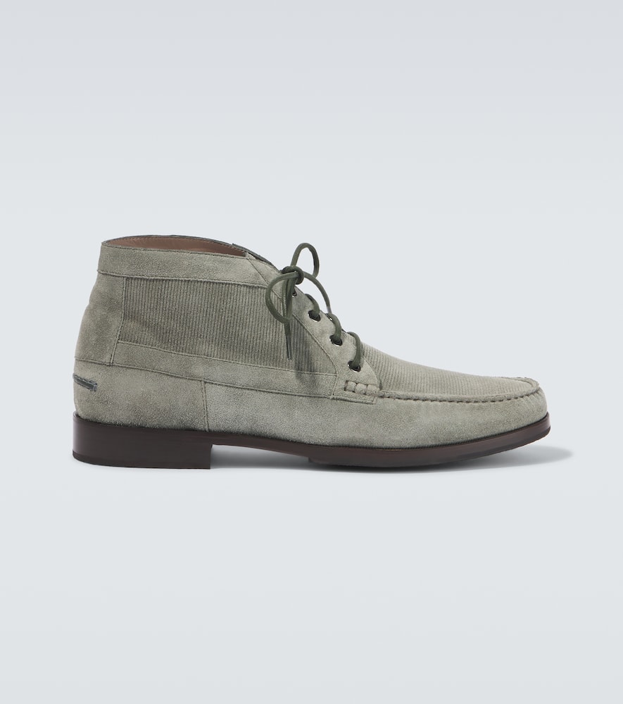 Manolo Blahnik Rhinebeck Suede Desert Boots In Grey