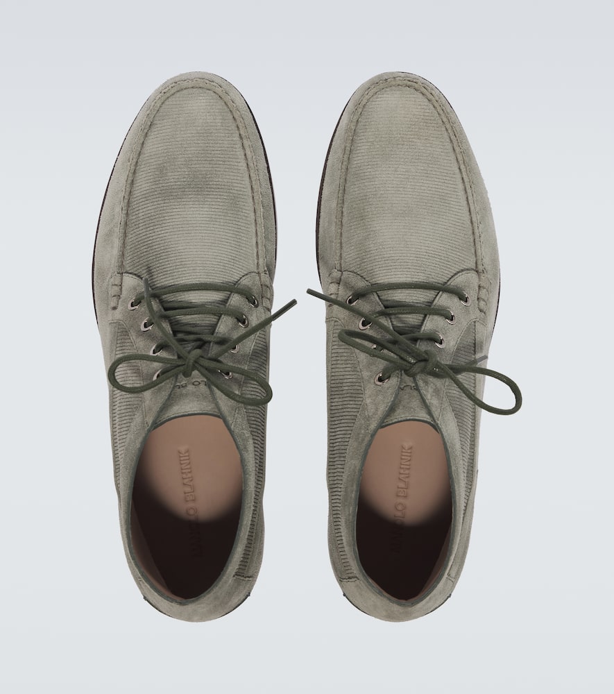 Manolo Blahnik Rhinebeck Suede Desert Boots In Grey