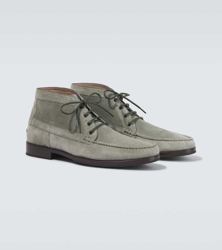 Manolo Blahnik Rhinebeck Suede Desert Boots In Grey