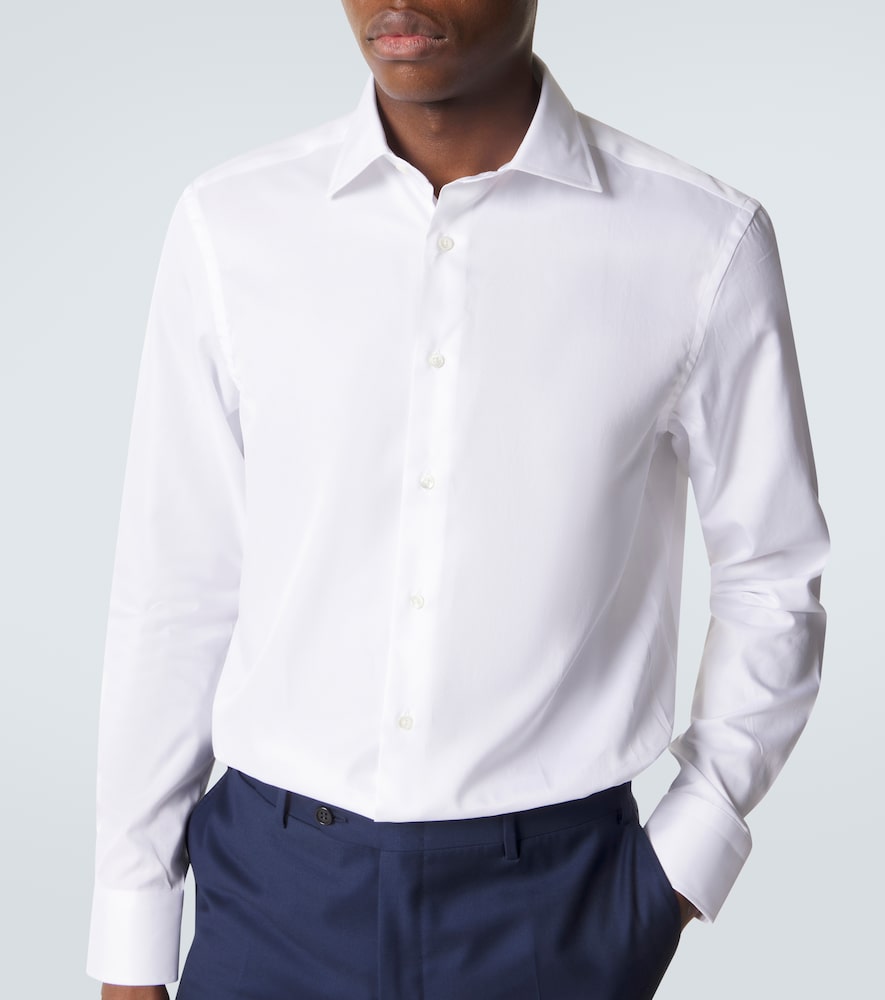  Canali Canali Camisa De Popelín De Algodón 