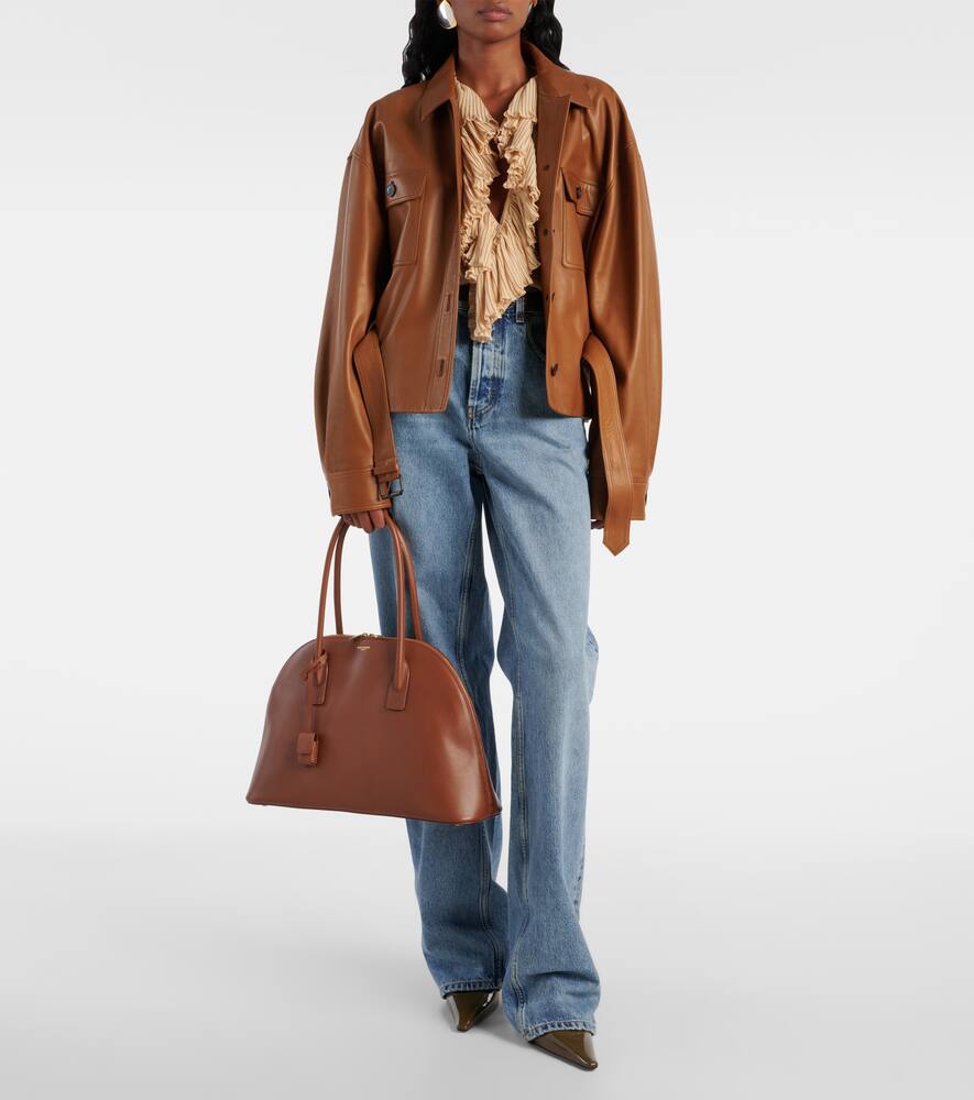 Saint Laurent Sac De Jour Leather Tote Bag In Brown