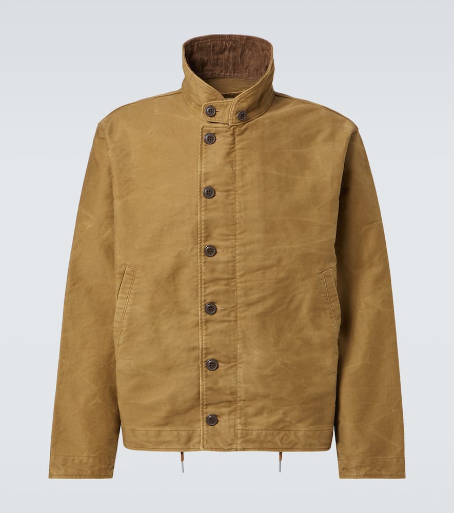 Corduroy-trimmed cotton jacket