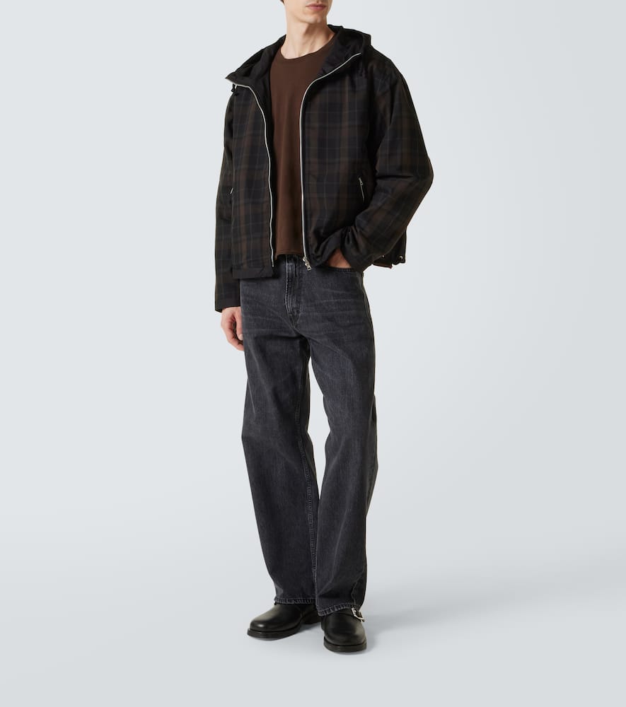 Our Legacy Riviera Checked Shell Hooded Jacket In Black