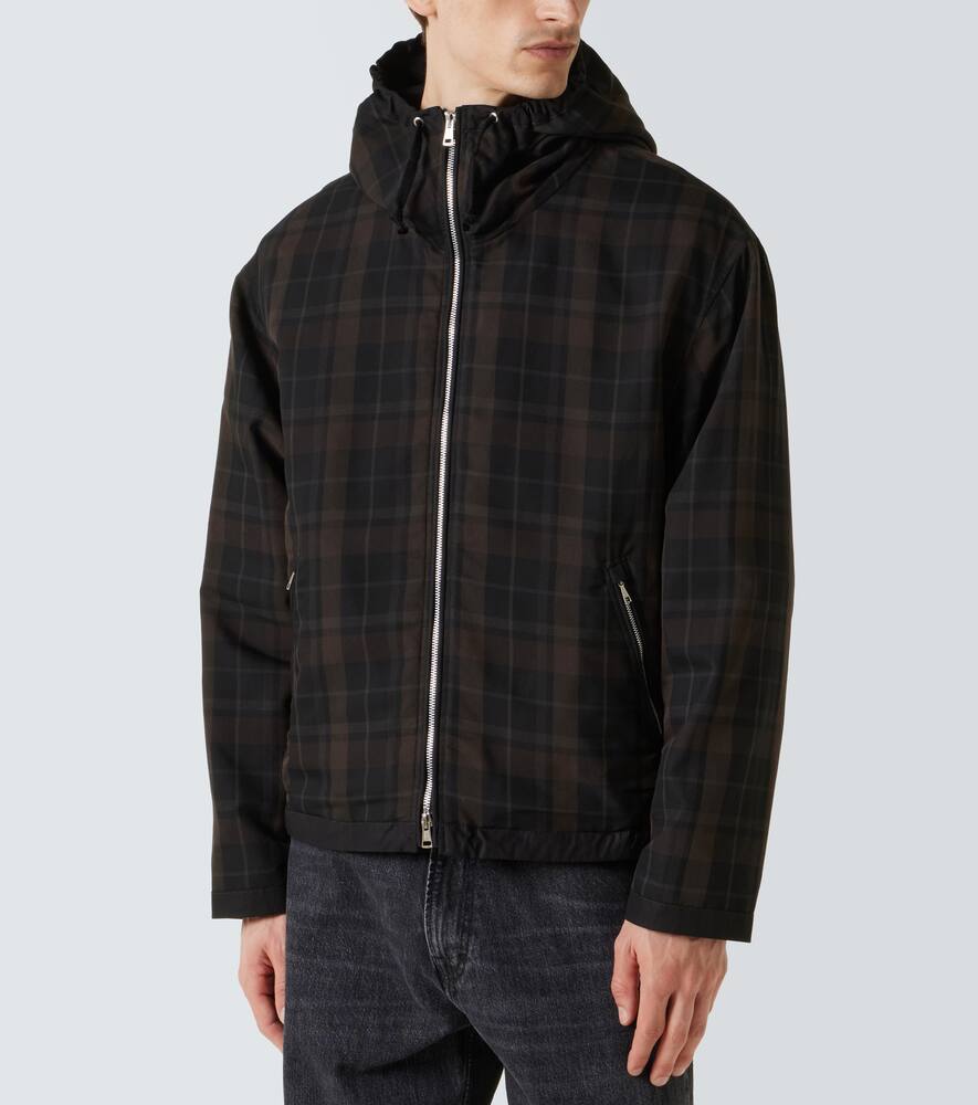 Our Legacy Riviera Checked Shell Hooded Jacket In Black