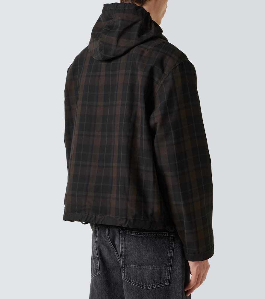 Our Legacy Riviera Checked Shell Hooded Jacket In Black