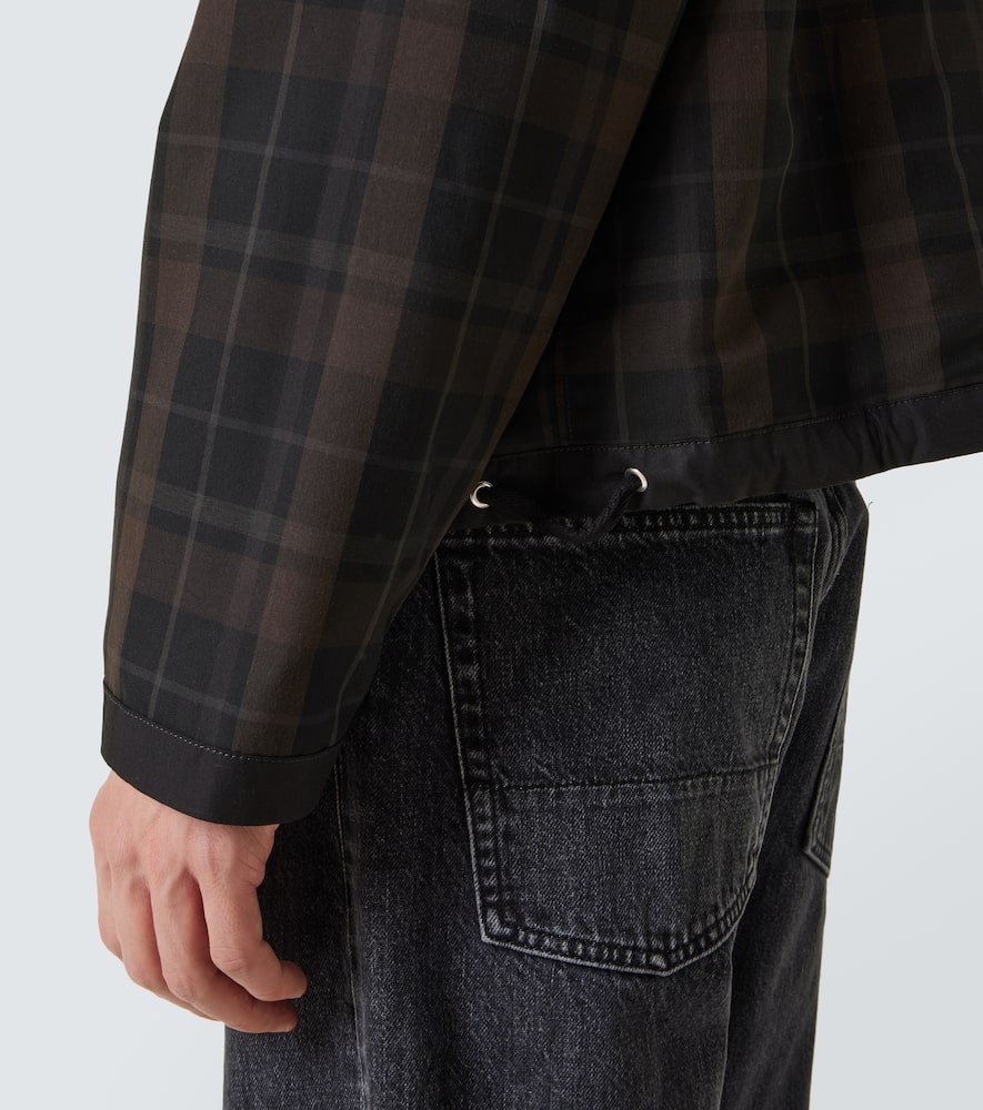 Our Legacy Riviera Checked Shell Hooded Jacket In Black