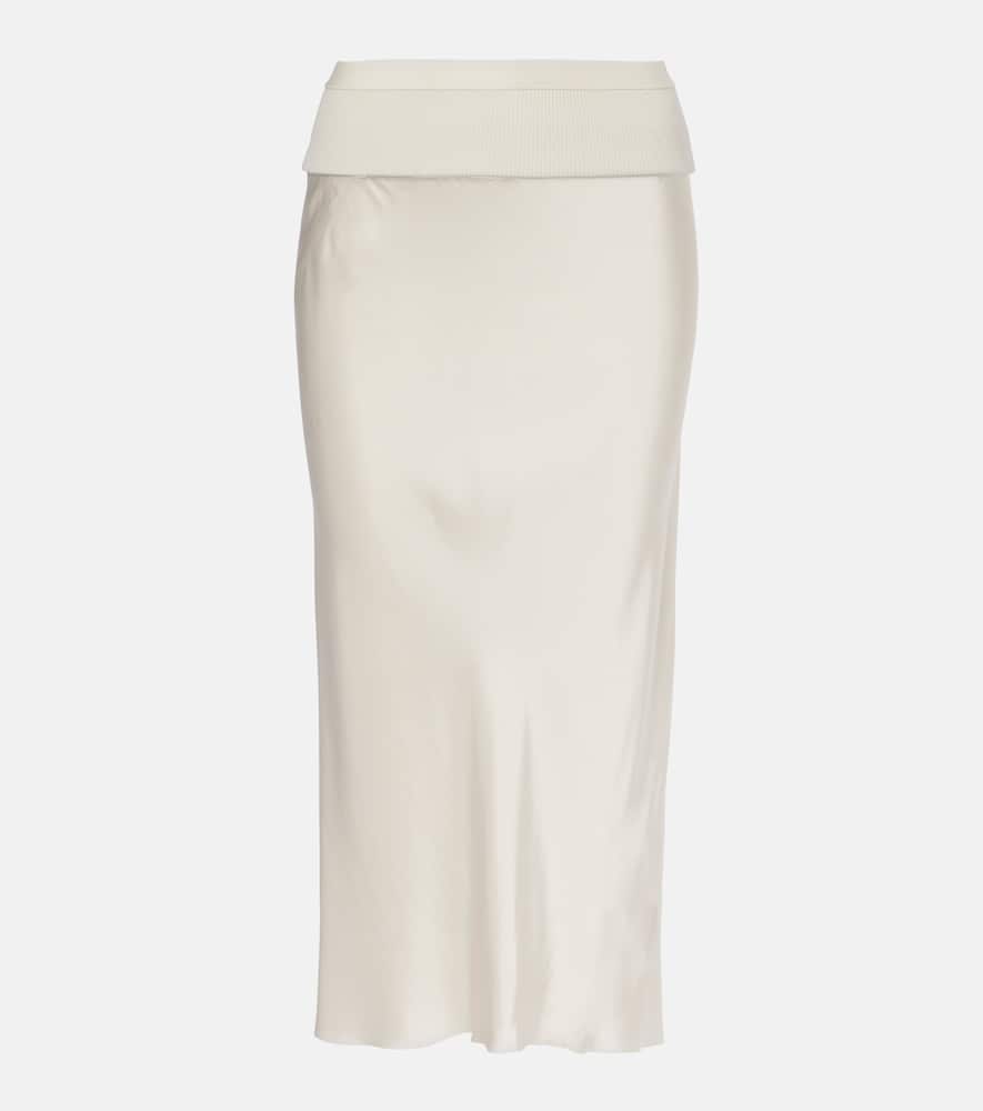 Satin midi skirt