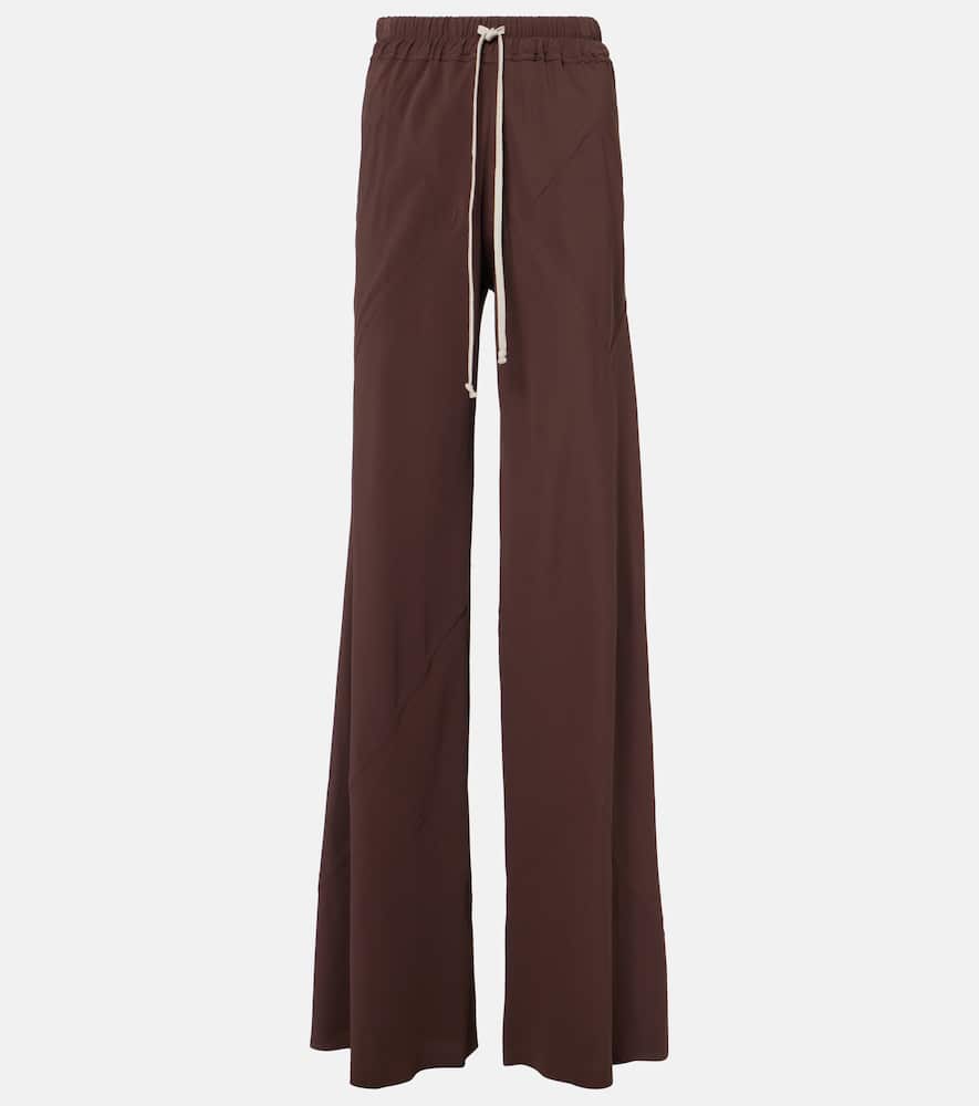 Rick Owens Dietrich Drawstring Crêpe Cady Straight Pants In Brown