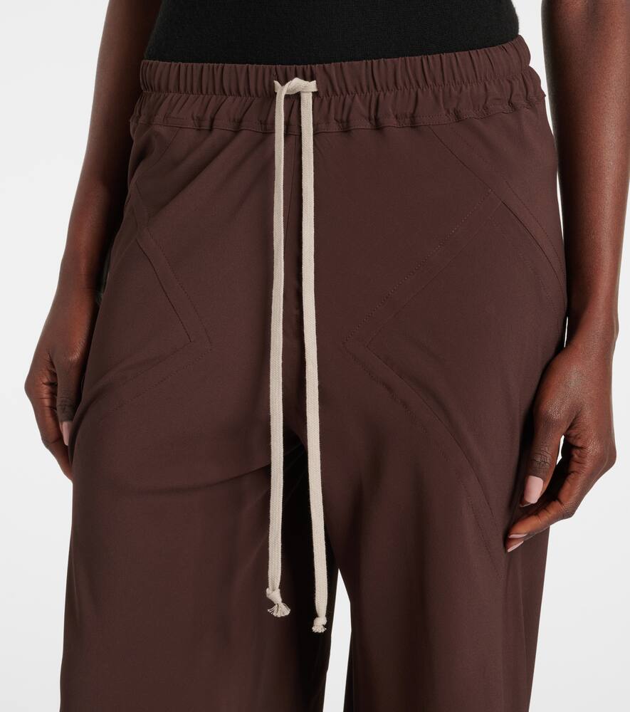 Rick Owens Dietrich Drawstring Crêpe Cady Straight Pants In Brown