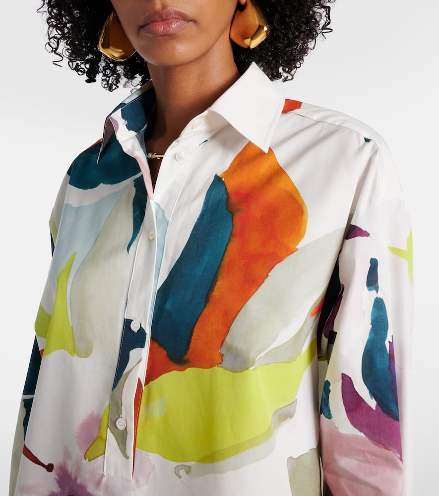 Max Mara Verace Printed Cotton Top In White