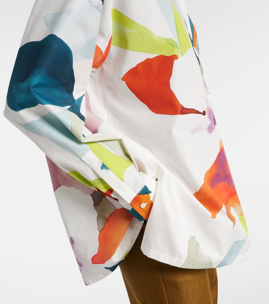 Max Mara Verace Printed Cotton Top In White